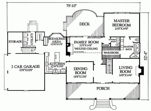 Architectural House Design - Country Floor Plan - Main Floor Plan #137-151