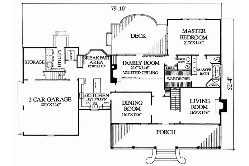 Dream House Plan - Floor Plan - Main Floor for Country House Plan #137-151 - 4 bed, 3 bath