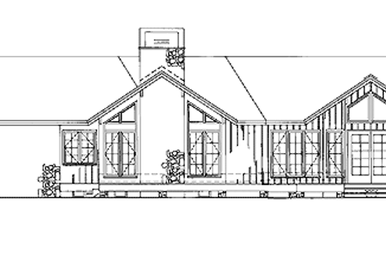 Exterior - Rear Elevation for Ranch House Plan #929-62 - 4 bed, 3 bath