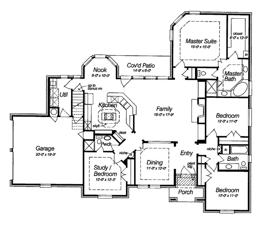 Country Style House Plan 4 Beds 3 Baths 2200 Sqft Plan 946 9