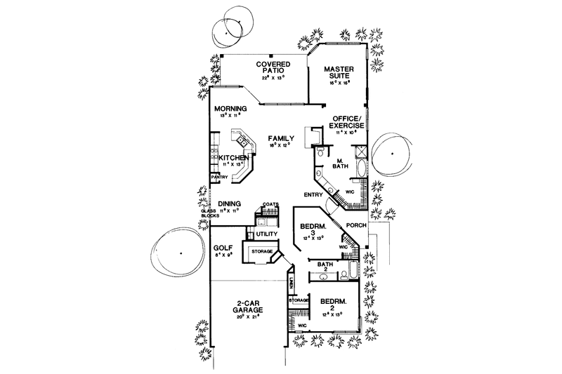Dream House Plan - Floor Plan - Main Floor for Mediterranean House Plan #472-39 - 3 bed, 2 bath