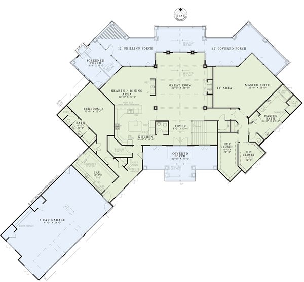 Dream House Plan - Traditional Floor Plan - Main Floor Plan #17-3302