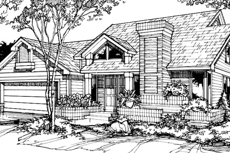 Home Plan - Prairie Exterior - Front Elevation Plan #320-1104
