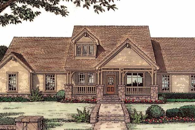 House Blueprint - Craftsman Exterior - Front Elevation Plan #310-1121