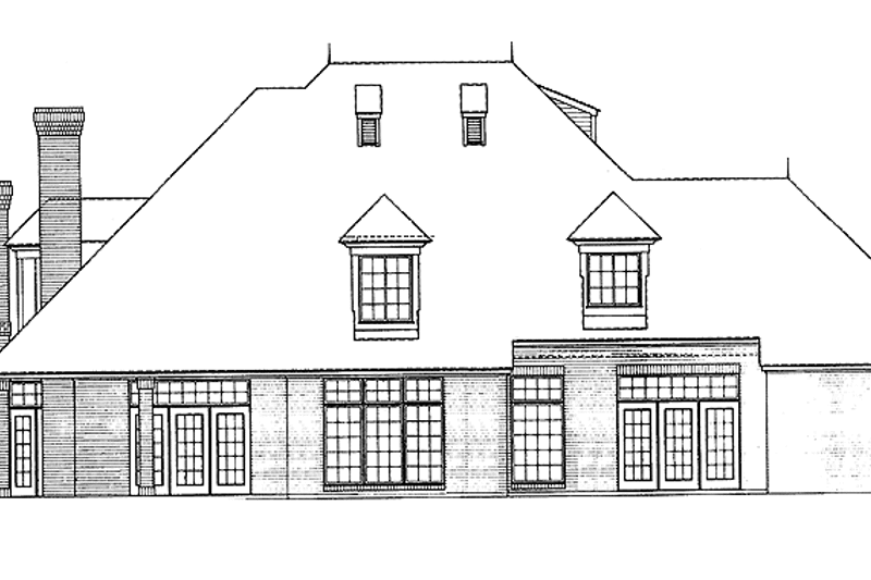 Home Plan - Exterior - Rear Elevation for European House Plan #310-1126 - 4 bed, 3.5 bath