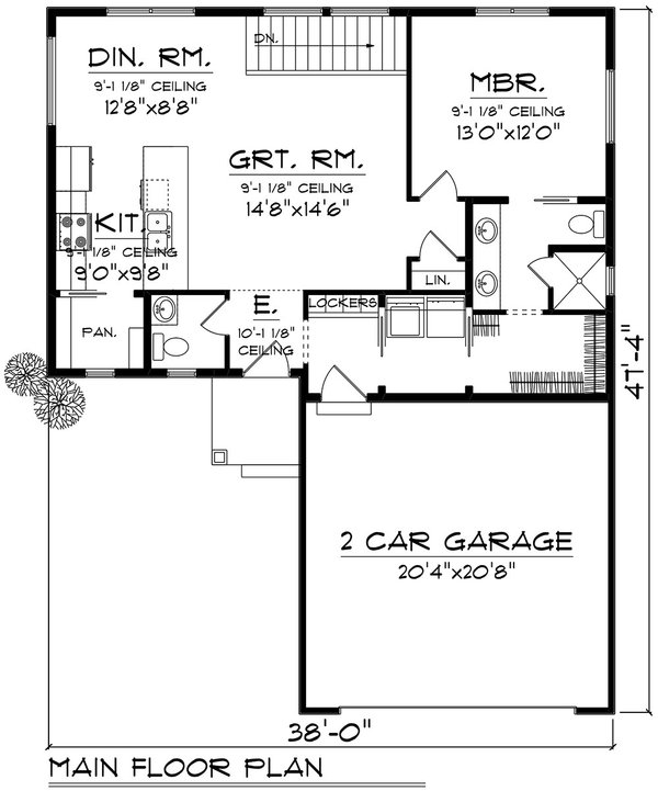 House Plan Design - Ranch Floor Plan - Main Floor Plan #70-1507