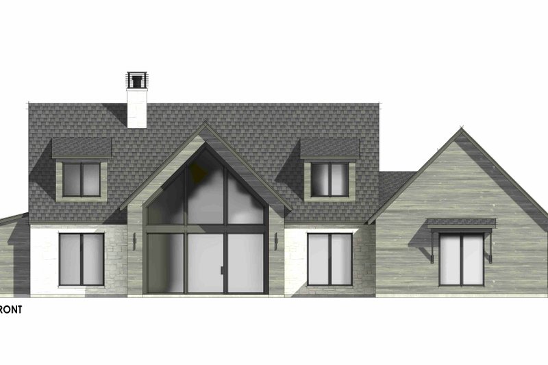 House Blueprint - Exterior - Front Elevation 7 for Modern House Plan #1096-76 - 4 bed, 2.5 bath