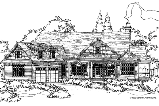 Exterior - Front Elevation 3 for Craftsman House Plan #929-505 - 4 bed, 3 bath