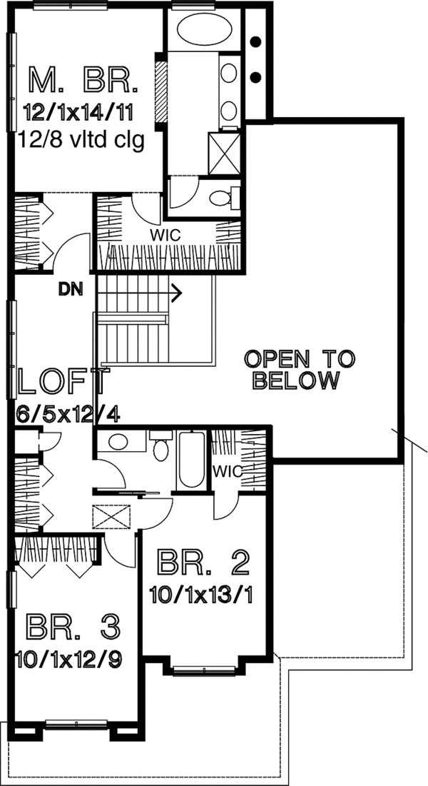 House Plan Design - Prairie Floor Plan - Upper Floor Plan #320-1405