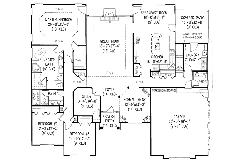 Dream House Plan - Floor Plan - Main Floor for European House Plan #11-261 - 3 bed, 2.5 bath