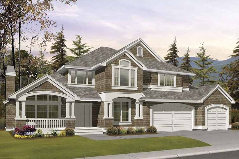 House Design - Exterior - Front Elevation 3 for Craftsman House Plan #132-389 - 4 bed, 2.5 bath