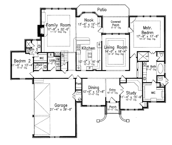 House Design - Traditional Floor Plan - Main Floor Plan #52-272