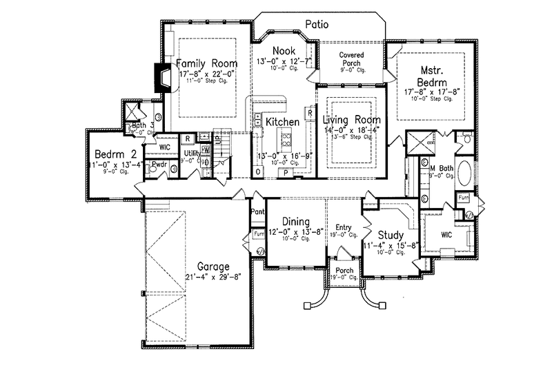 Home Plan - Floor Plan - Main Floor for Traditional House Plan #52-272 - 4 bed, 3.5 bath