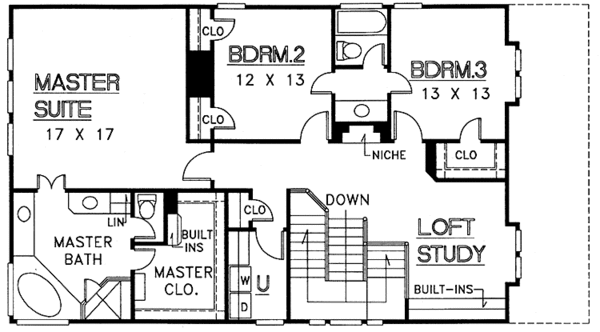Dream House Plan - Country Floor Plan - Upper Floor Plan #974-16