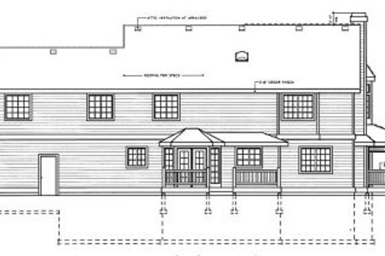 Exterior - Rear Elevation for Victorian House Plan #100-222 - 5 bed, 2.5 bath