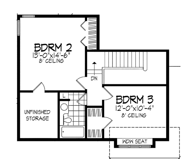 Architectural House Design - Traditional Floor Plan - Upper Floor Plan #320-940