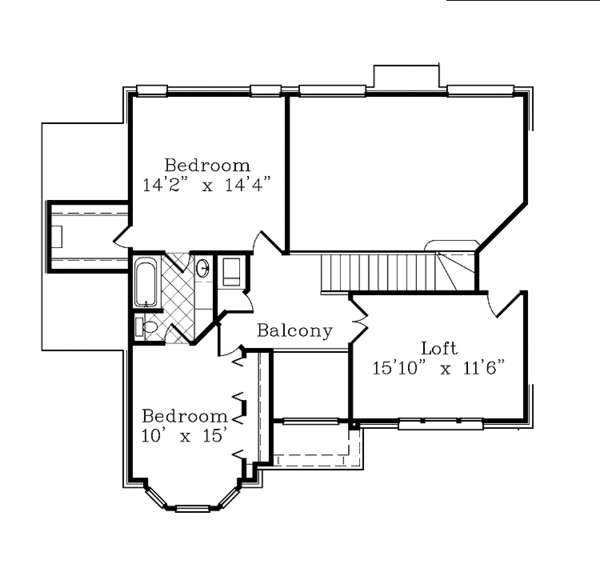 House Design - Traditional Floor Plan - Upper Floor Plan #985-9