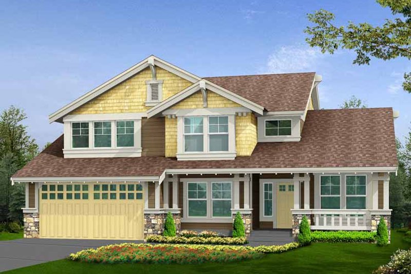 Home Plan - Exterior - Front Elevation 3 for Craftsman House Plan #132-356 - 3 bed, 2.5 bath