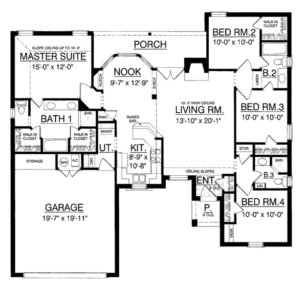 House Design - Traditional Floor Plan - Main Floor Plan #40-456
