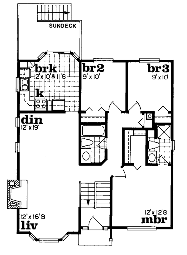House Blueprint - Contemporary Floor Plan - Main Floor Plan #47-695