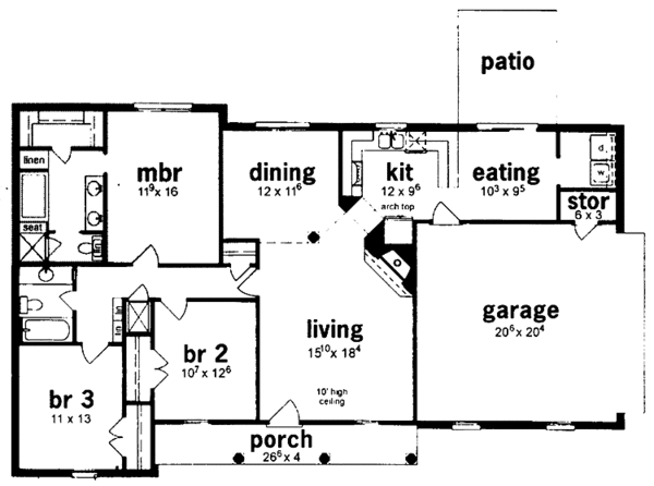 Dream House Plan - European Floor Plan - Main Floor Plan #36-624