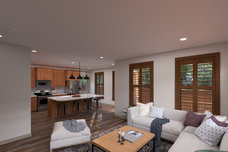 Architectural House Design - Interior - Family Room for Ranch House Plan #1060-386 - 2 bed, 2 bath