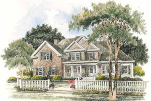 House Design - Exterior - Front Elevation for Colonial House Plan #429-285 - 5 bed, 3 bath