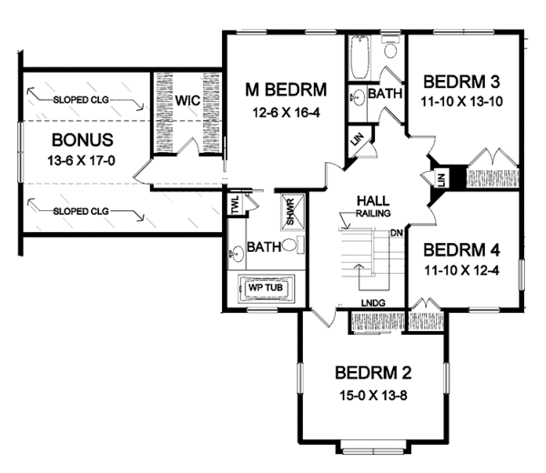 Dream House Plan - Country Floor Plan - Upper Floor Plan #328-397