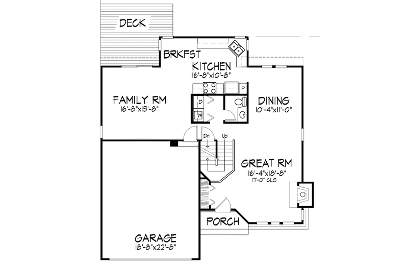 Dream House Plan - Floor Plan - Main Floor for Contemporary House Plan #320-851 - 2 bed, 2.5 bath