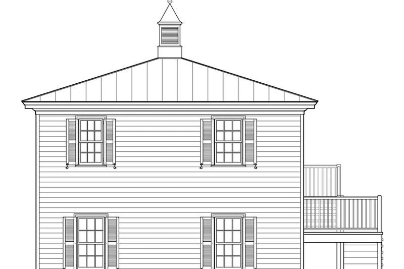 House Plan Design - Exterior - Rear Elevation for Traditional House Plan #137-368 - 1 bed, 1 bath
