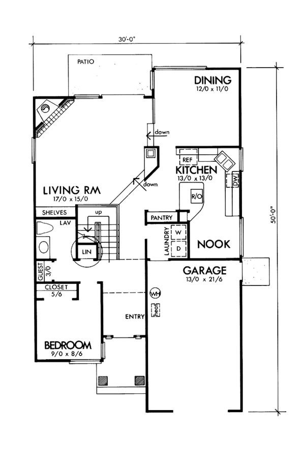 Architectural House Design - Traditional Floor Plan - Main Floor Plan #320-1341
