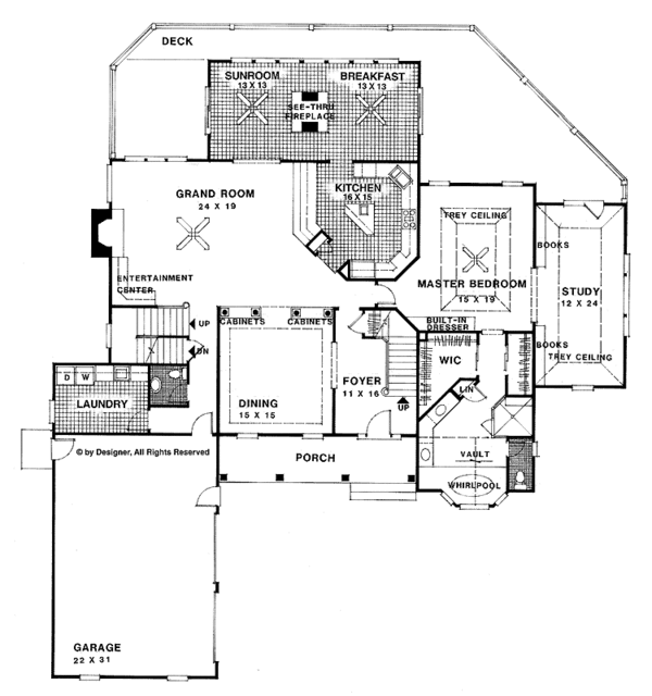 Architectural House Design - Traditional Floor Plan - Main Floor Plan #56-656