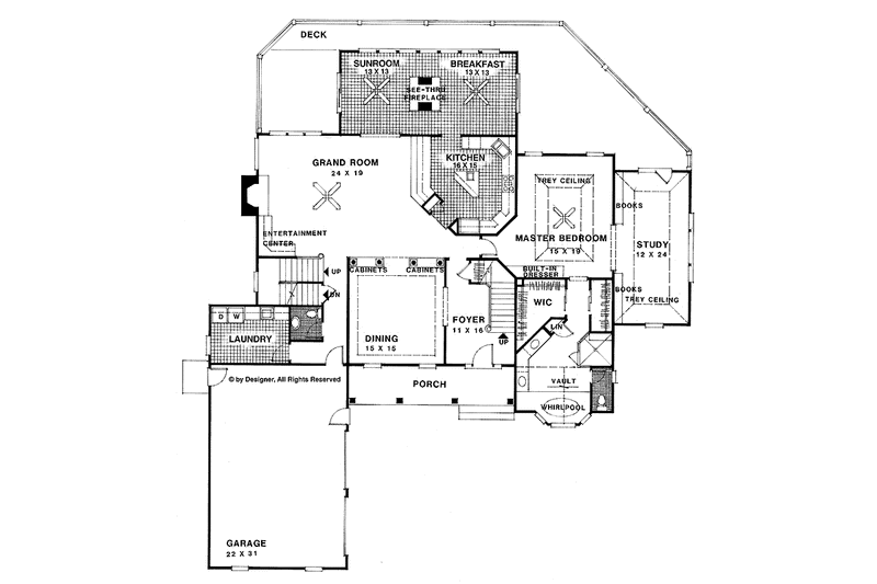 Home Plan - Floor Plan - Main Floor for Traditional House Plan #56-656 - 4 bed, 4.5 bath