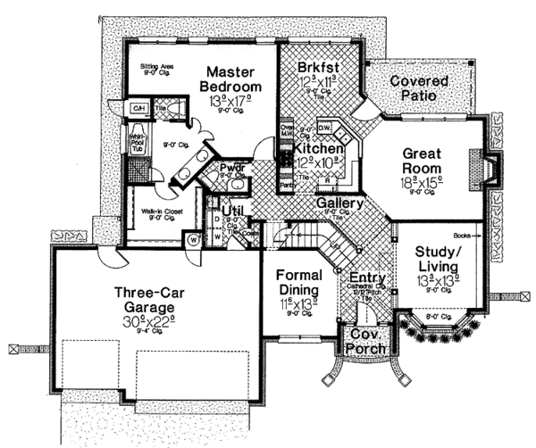 Dream House Plan - Country Floor Plan - Main Floor Plan #310-1196