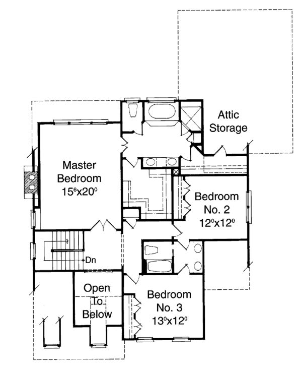 Architectural House Design - Colonial Floor Plan - Upper Floor Plan #429-171