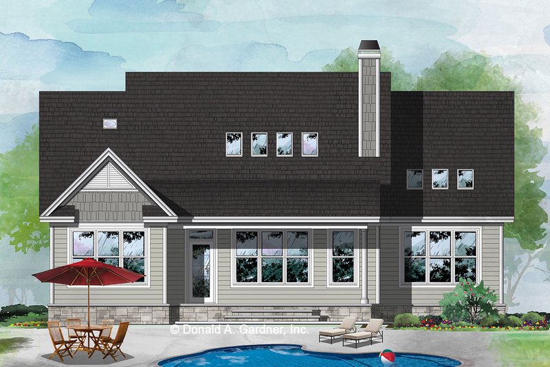 Home Plan - Exterior - Rear Elevation for Ranch House Plan #929-1139 - 3 bed, 2 bath