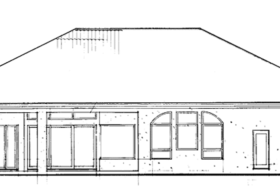 Exterior - Rear Elevation for Mediterranean House Plan #930-35 - 3 bed, 2.5 bath