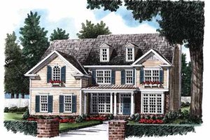 Colonial Exterior - Front Elevation Plan #927-953