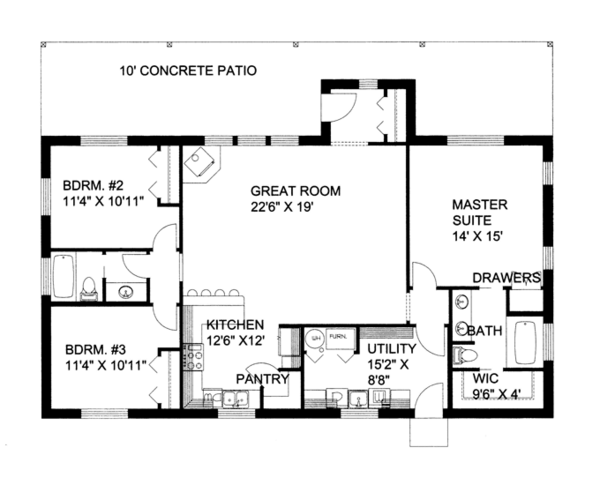 Home Plan - Cabin Floor Plan - Main Floor Plan #117-857
