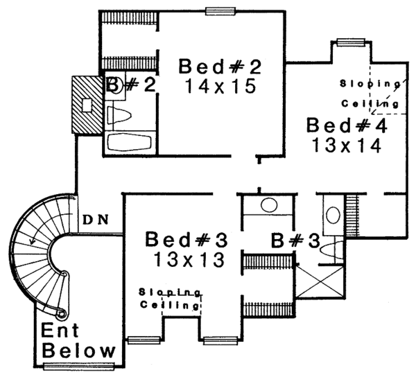 House Plan Design - Traditional Floor Plan - Upper Floor Plan #310-1081