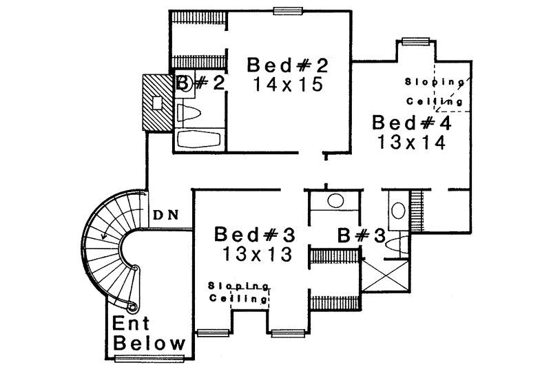 Dream House Plan - Floor Plan - Upper Floor for Traditional House Plan #310-1081 - 4 bed, 3.5 bath