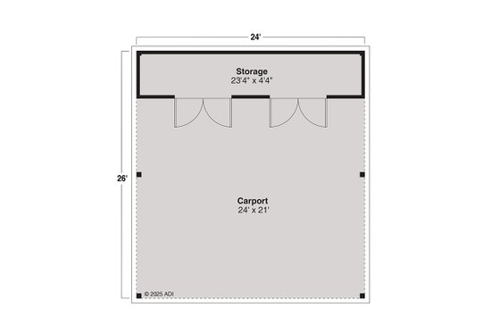 Floor Plan - Main Floor for Craftsman House Plan #124-1408, 0 bath