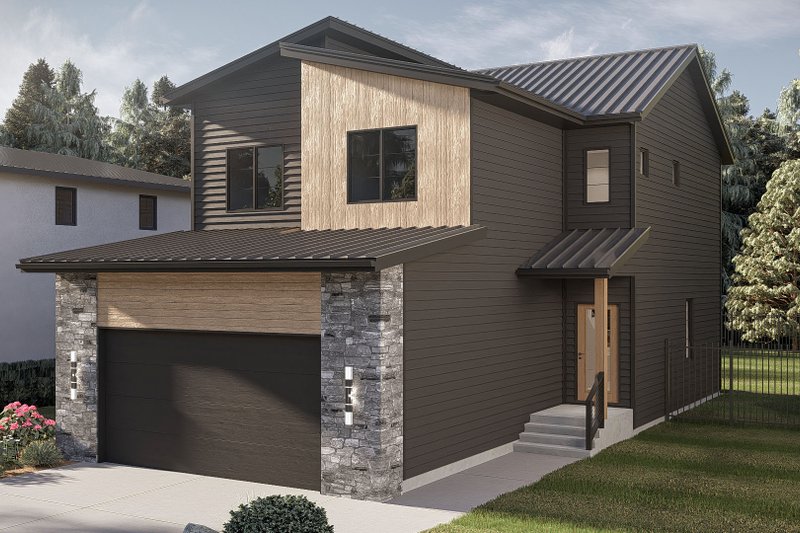House Blueprint - Exterior - Other Elevation 1 for Modern House Plan #455-785 - 3 bed, 2.5 bath