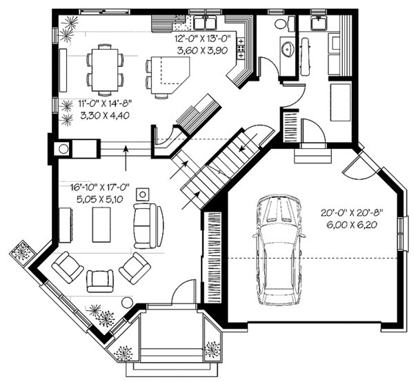 House Plan Design - European Floor Plan - Main Floor Plan #23-2390