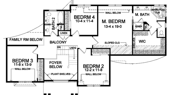 House Plan Design - Classical Floor Plan - Upper Floor Plan #328-410