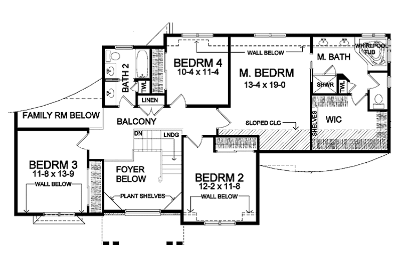 Home Plan - Floor Plan - Upper Floor for Classical House Plan #328-410 - 4 bed, 3 bath