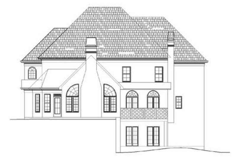 Home Plan - Exterior - Rear Elevation for European House Plan #119-338 - 4 bed, 3 bath