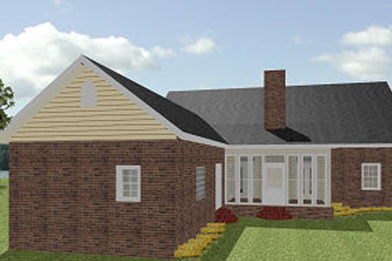 Exterior - Rear Elevation for Southern House Plan #44-154 - 3 bed, 2.5 bath