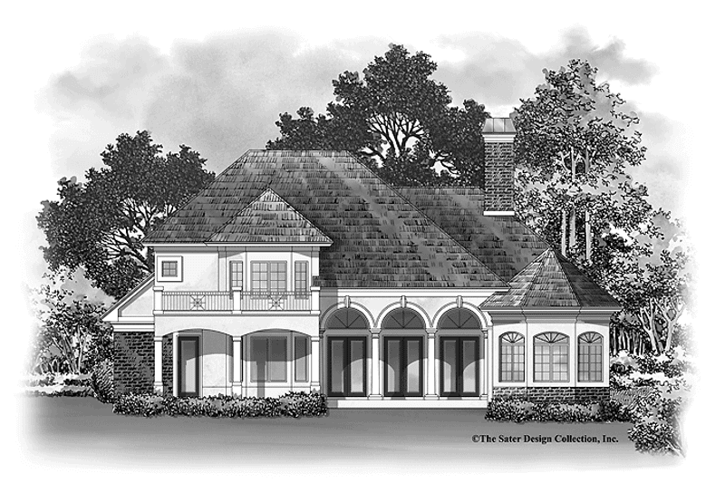 Home Plan - Exterior - Rear Elevation for European House Plan #930-345 - 3 bed, 3 bath