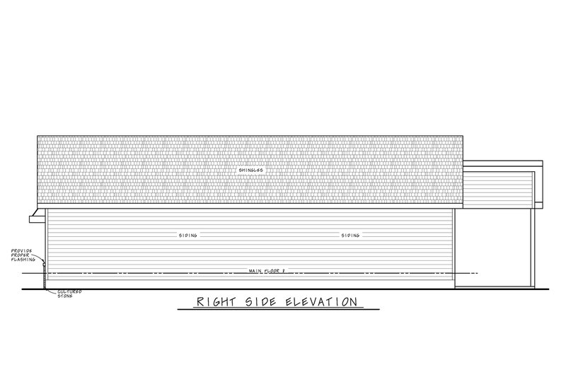 Architectural House Design - Exterior - Other Elevation 1 for Contemporary House Plan #20-2535 - 3 bed, 2 bath